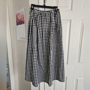 Rosablue blue and White Gingham Skirt, Like new